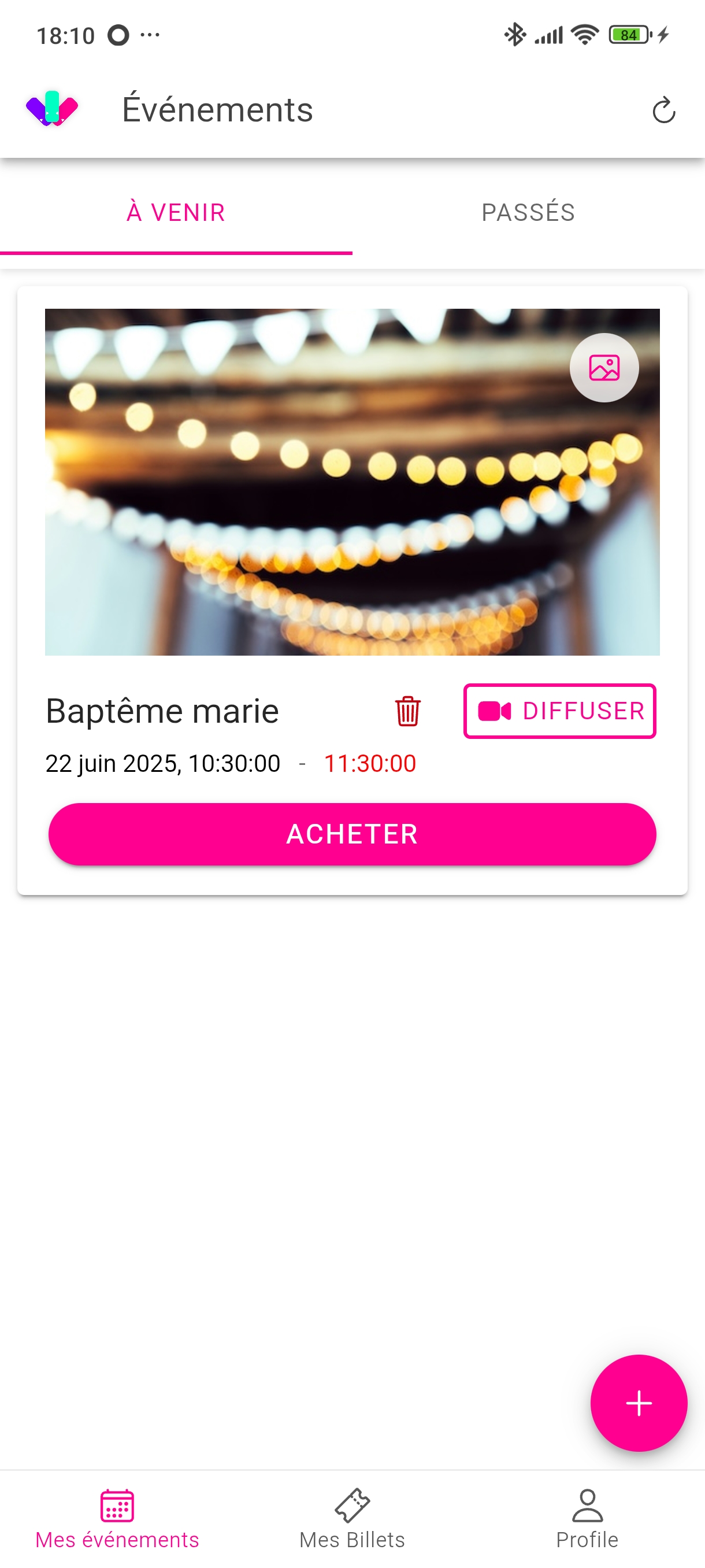 Aperçu application mobile