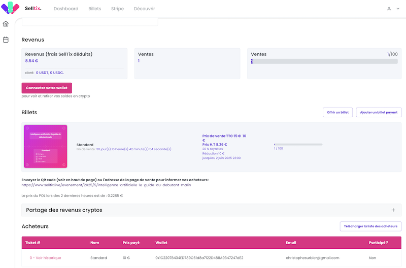 Fiche événement suite